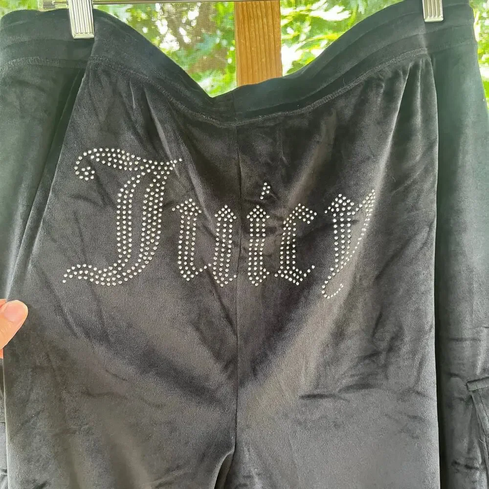Juicy Couture Women's Y2K Vintage Sleepwear Pants Black Bling Size 1X